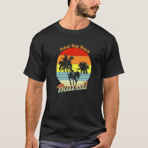 T-shirt Plage de Pokai Bay Hawaii Palmiers tropicaux rétro