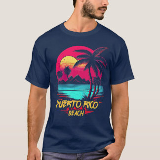 T-shirt Plage de Retrowave Beach Porto Rico