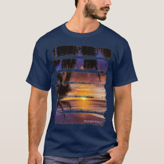 T-shirt Plage de Sunset Tropical Palm Trees Sable d'océan