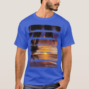 T-shirt Plage de Sunset Tropical Palm Trees Sable d'océan