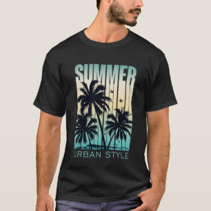 T-shirt Plage de surf vintage Retro Surfing Vacances été