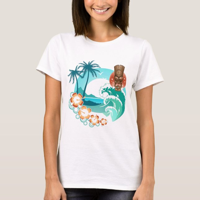T-shirt Plage de Tiki (Devant)