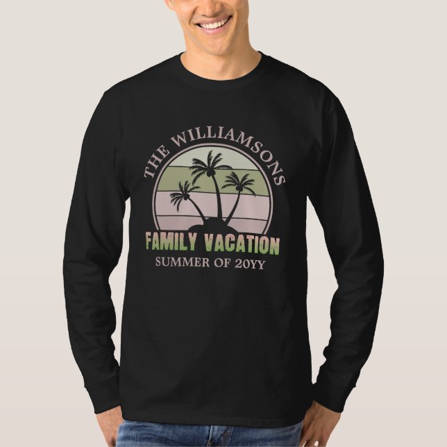 T-shirt Plage de vacances familiales sur mesure Île tropic (Devant)