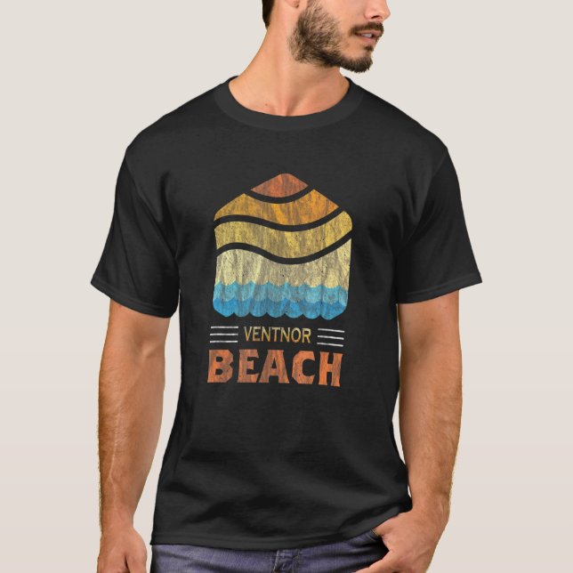 T-shirt Plage de Ventnor - Isle of Wight - Plage de Waves (Devant)