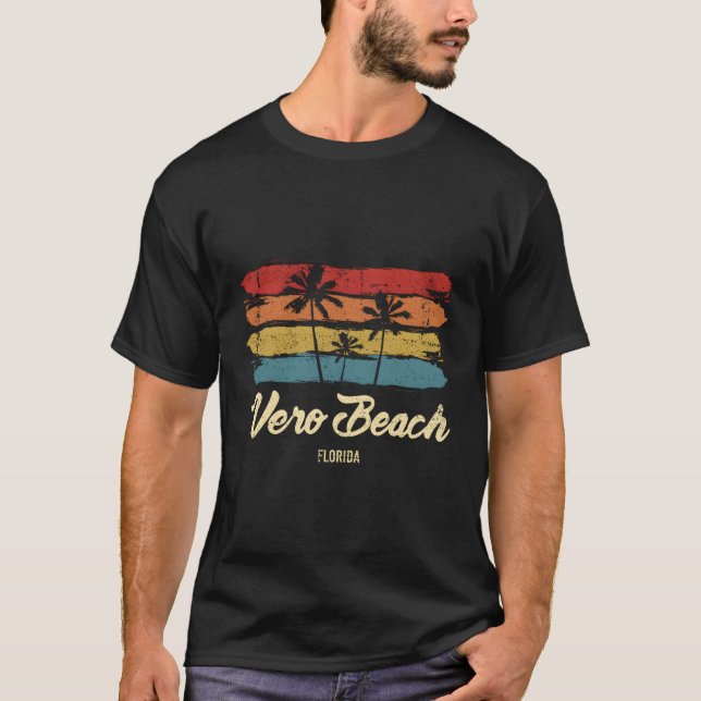 T-shirt Plage de Vero Floride Palmiers Fl (Devant)