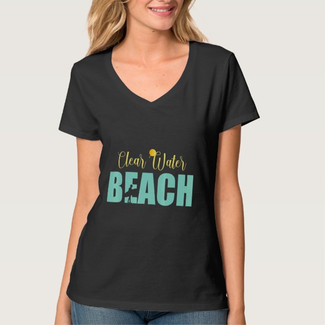 T-shirt Plage d'eau claire (Devant)