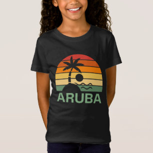 T-Shirt Plage d'été d'Aruba Vintage Palm Trees
