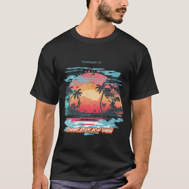 t-shirt plage d'été hawai (Devant)