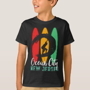 T-shirt Plage d'Ocean City New Jersey Vintage Rétro Surf