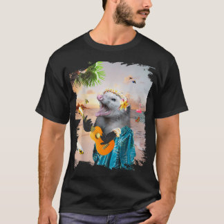 T-shirt Plage d'opossum possum hawaïen Aloha