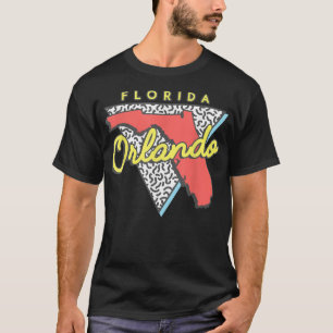 T-shirt Plage d'Orlando Floride T Souvenirs Design 80s