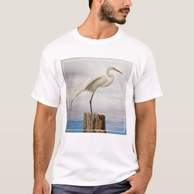 T-shirt Plage douée du héron | Fort Myers, la Floride (Devant)