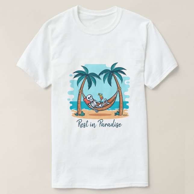 T-shirt Plage Éffrayante esthétique Fantôme Vibes Vacances (Design devant)