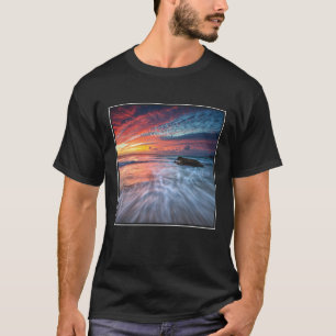 T-shirt Plage en pierre spectaculaire du coucher du soleil