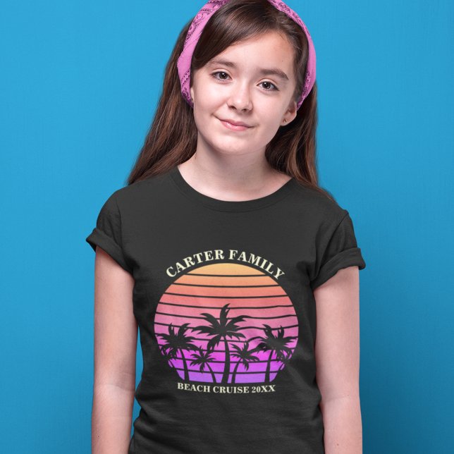 T-shirt Plage familiale Voyage Tropical Island Sunset Kids (Créateur téléchargé)