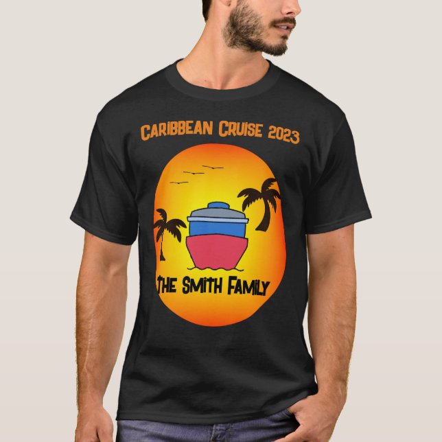 T-shirt Plage Famille Custom Croisière Vacances été (Devant)