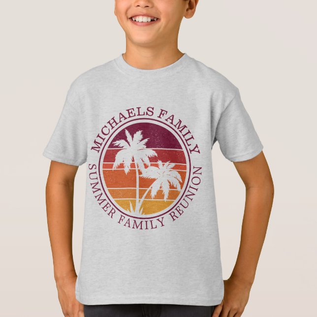 T-shirt Plage Famille Réunion Sunset Island Vacances (Devant)