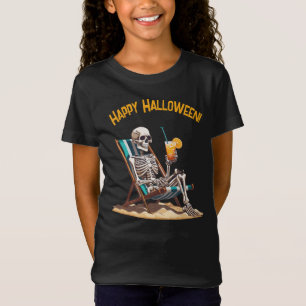T-Shirt Plage Lounge Squelette Halloween
