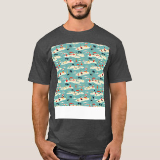 T-shirt Plage Motif Été Palm Tree Waves Coas