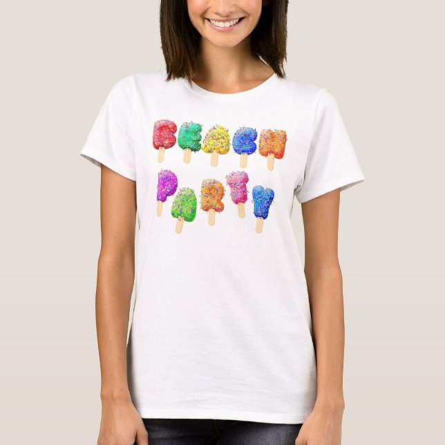 T-shirt Plage Party Confetti Glace Traitements (Devant)