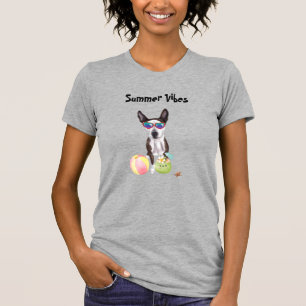 T-shirt Plage Pit Bull Terrier Mix