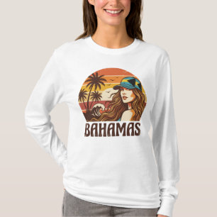 T-shirt Plage Rétro des Bahamas Femmes Vacances d'Été Couc
