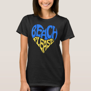 T-shirt Plage Retro S'Il Vous Plaît Aimer Coeur tendance W