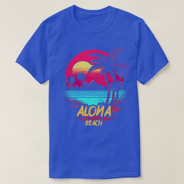 T-shirt Plage Retrowave Alona Beach (Design devant)