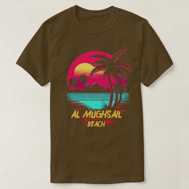 T-shirt Plage Retrowave Beach Al Mughsail (Design devant)