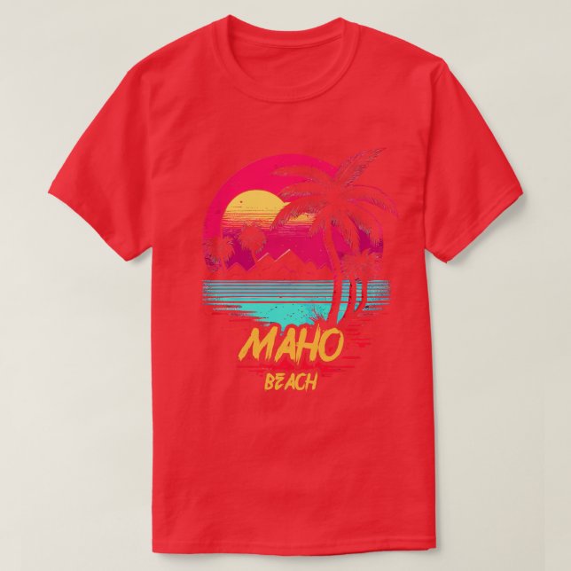 T-shirt Plage Retrowave Maho (Design devant)