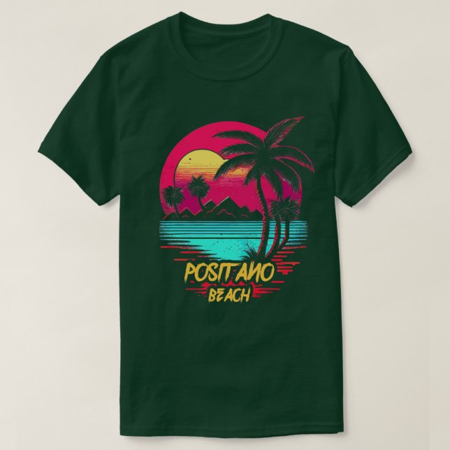T-shirt Plage Retrowave Positano (Design devant)