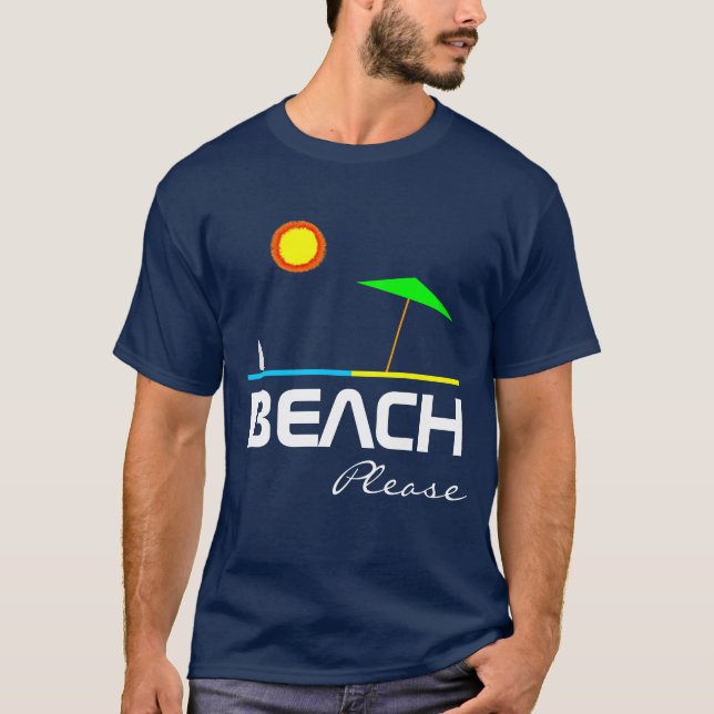 T-shirt Plage S'il vous plaît Amusant unique personnalisab (Devant)