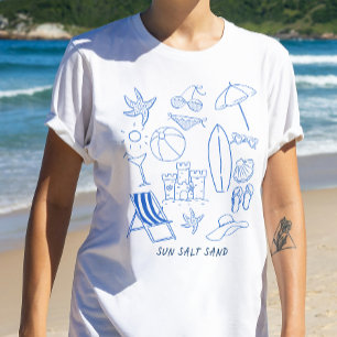 T-shirt Plage Sun Salt Sand Doodle