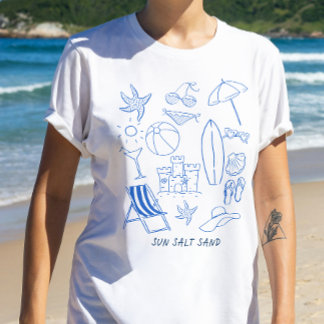 T-shirt Plage Sun Salt Sand Doodle