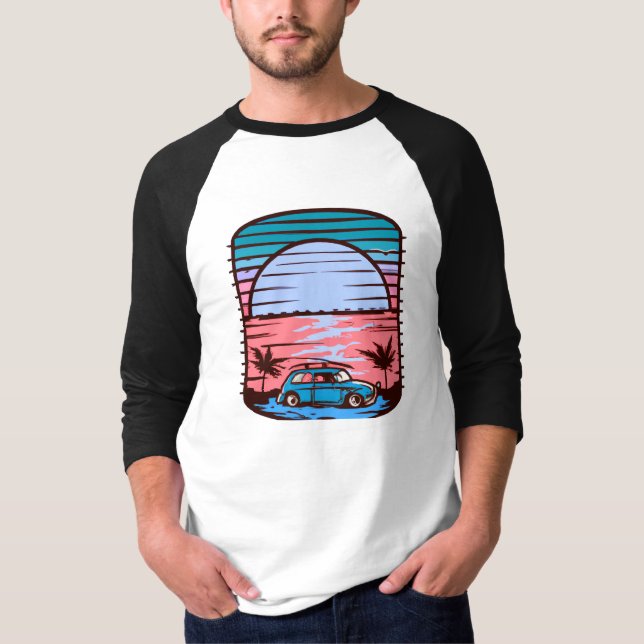T-shirt Plage Sunset (Devant)