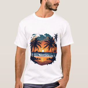 T-shirt Plage Sunset Hawaii