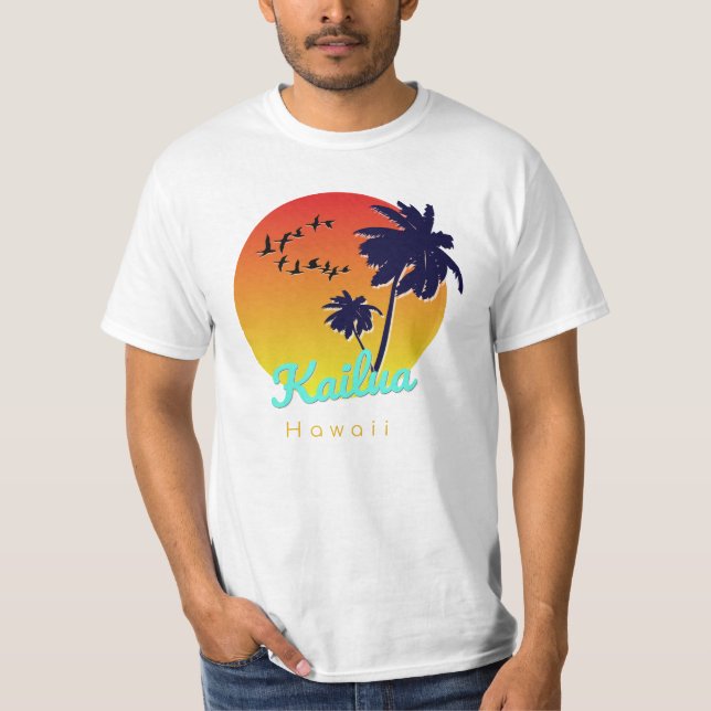 T-shirt Plage surfante de Kailua Hawaï (Devant)