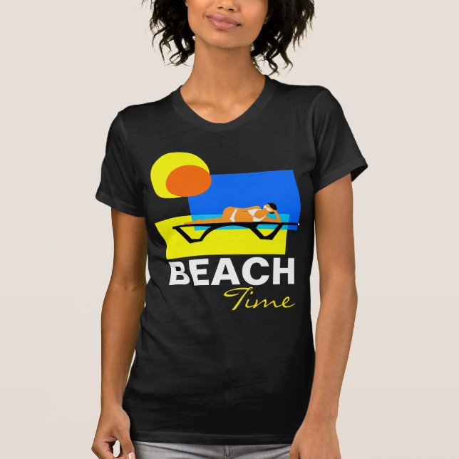 T-shirt Plage Time drôle personnalisable (Devant)
