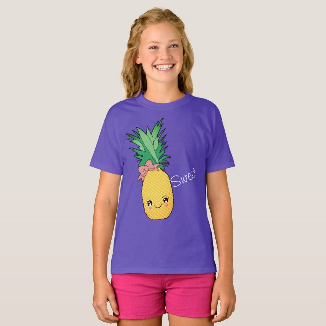 T-shirt Plage tropicale Aiguille de fruits frais Kawaii Vi (Devant entier)