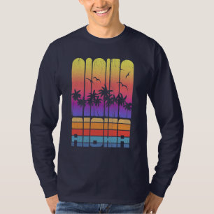 T-shirt Plage tropicale d'Aloha Vintage violet