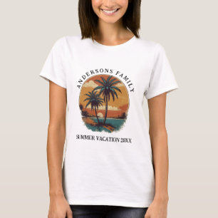 T-shirt Plage Vacances Tropical Palm Tree Nom de famille