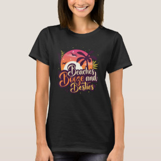 T-shirt Plages Alcool & Meilleures Amies Voyage Avec Des A