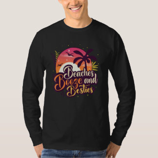 T-shirt Plages Alcool & Meilleures Amies Voyage Avec Des A