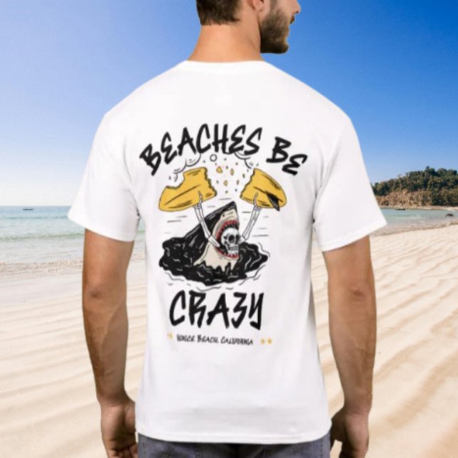 T-shirt Plages Be Crazy Shark by Salty AF (Créateur téléchargé)
