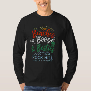 T-shirt Plages Booze Et Besties Rock Hill Été Sud C