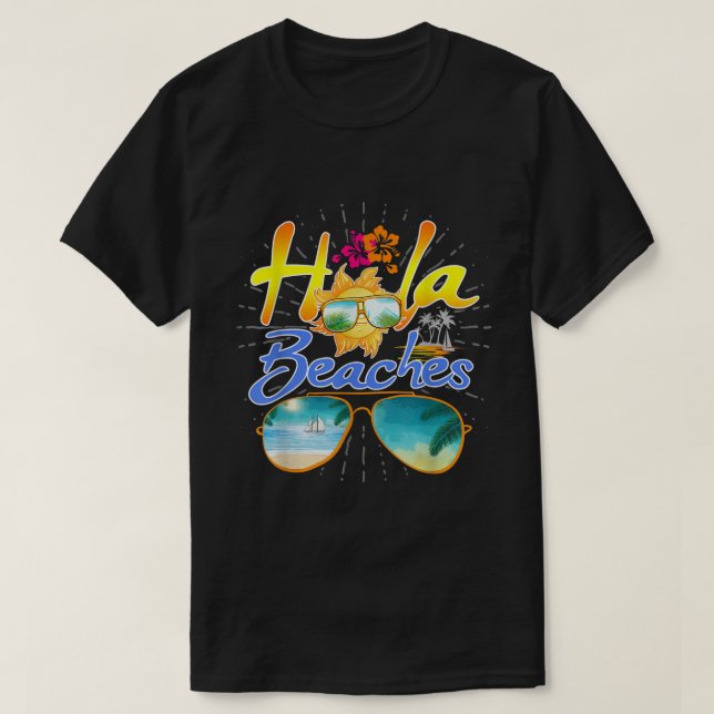 T-shirt Plages Funy Hola Hommes Femmes Enfants Hawaiian Ét (Design devant)