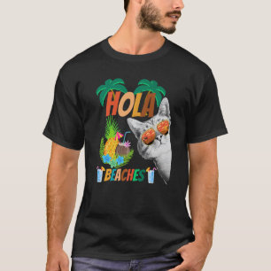 T-shirt Plages Hola Chat portant des lunettes pour homme e