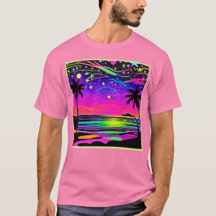 T-shirt Plages néon la nuit