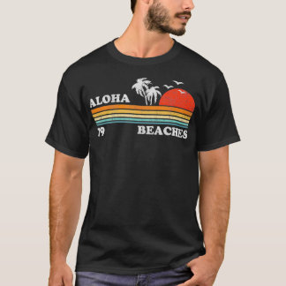 T-shirt Plages vintages d'Aloha Hawaii Beach Retro Sunset 