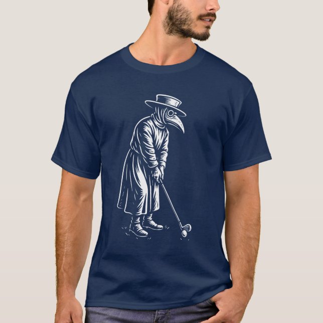 T-shirt Plague Doctor playing golf (Devant)
